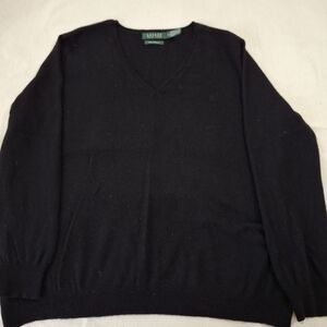 Ralph Lauren Classic Black V-Neck Sweater